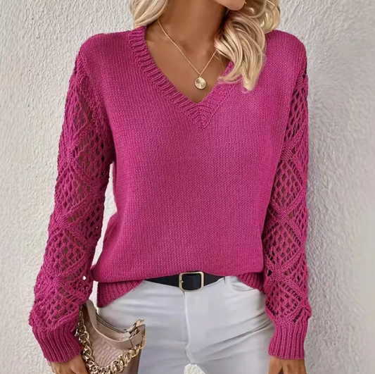 Jersey de lana rosado.